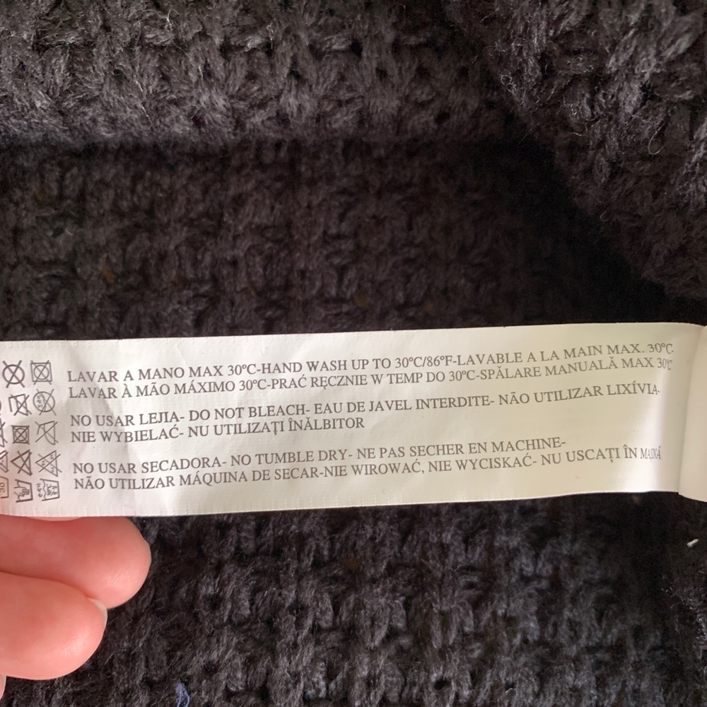 Stradivarius Black Open Knit Turtleneck Sweater S - Picture 12 of 12